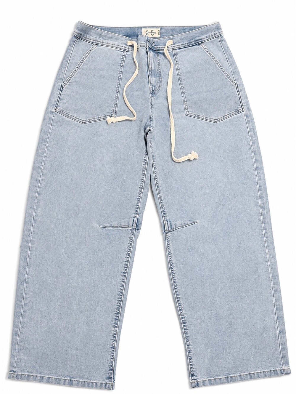 Jessica Simpson Women's Light Wash Drawstring Wide Leg Denim Jeans Pants Size 10
